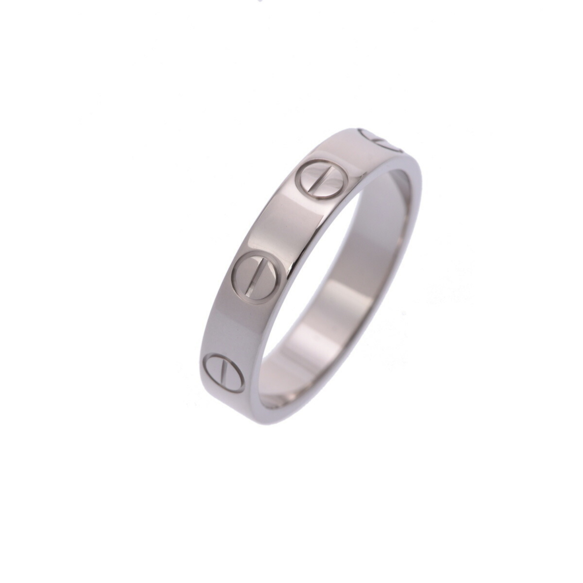 CARTIER Love Ring #47 Size 7 Women's K18 White Gold