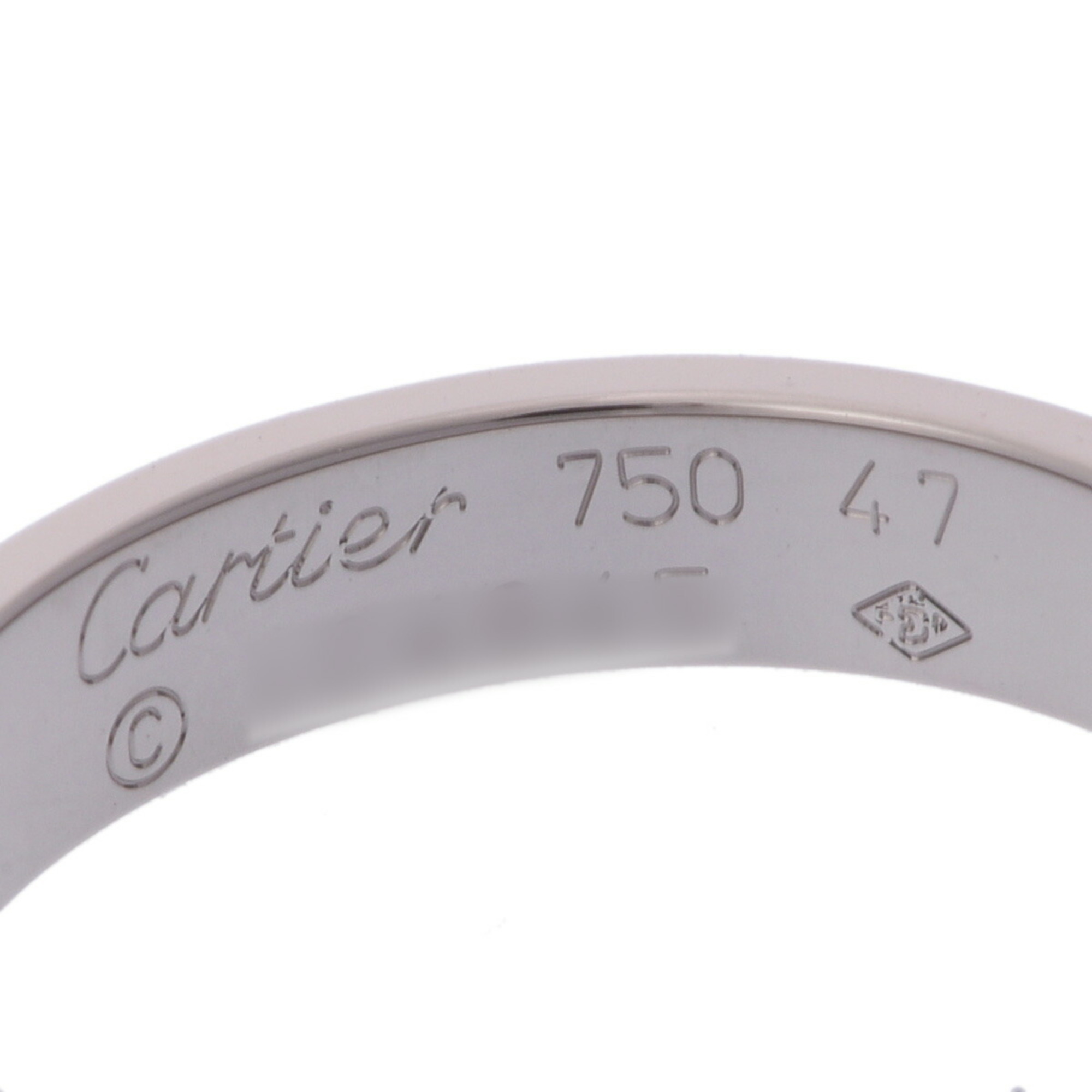 CARTIER Love Ring #47 Size 7 Women's K18 White Gold