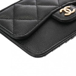 CHANEL Chanel Matelasse Classic Black AP2570 Women's Caviar Skin Card Case