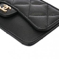 CHANEL Chanel Matelasse Classic Black AP2570 Women's Caviar Skin Card Case