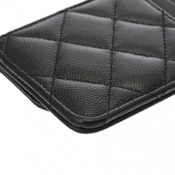 CHANEL Chanel Matelasse Classic Black AP2570 Women's Caviar Skin Card Case