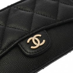 CHANEL Chanel Matelasse Classic Black AP2570 Women's Caviar Skin Card Case