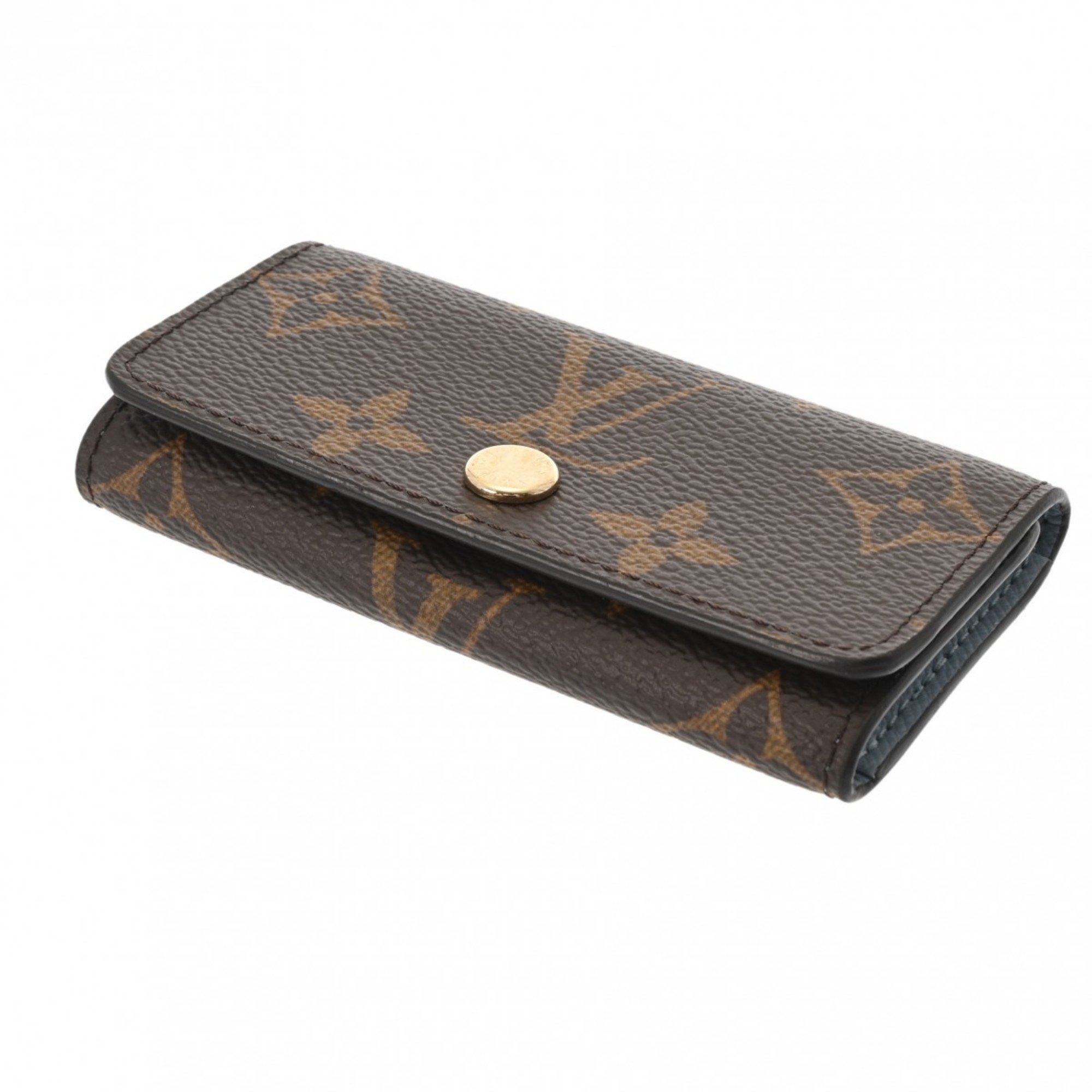 LOUIS VUITTON Louis Vuitton Monogram 4-Key Case Limited Edition Blue M82923 Unisex Leather Key