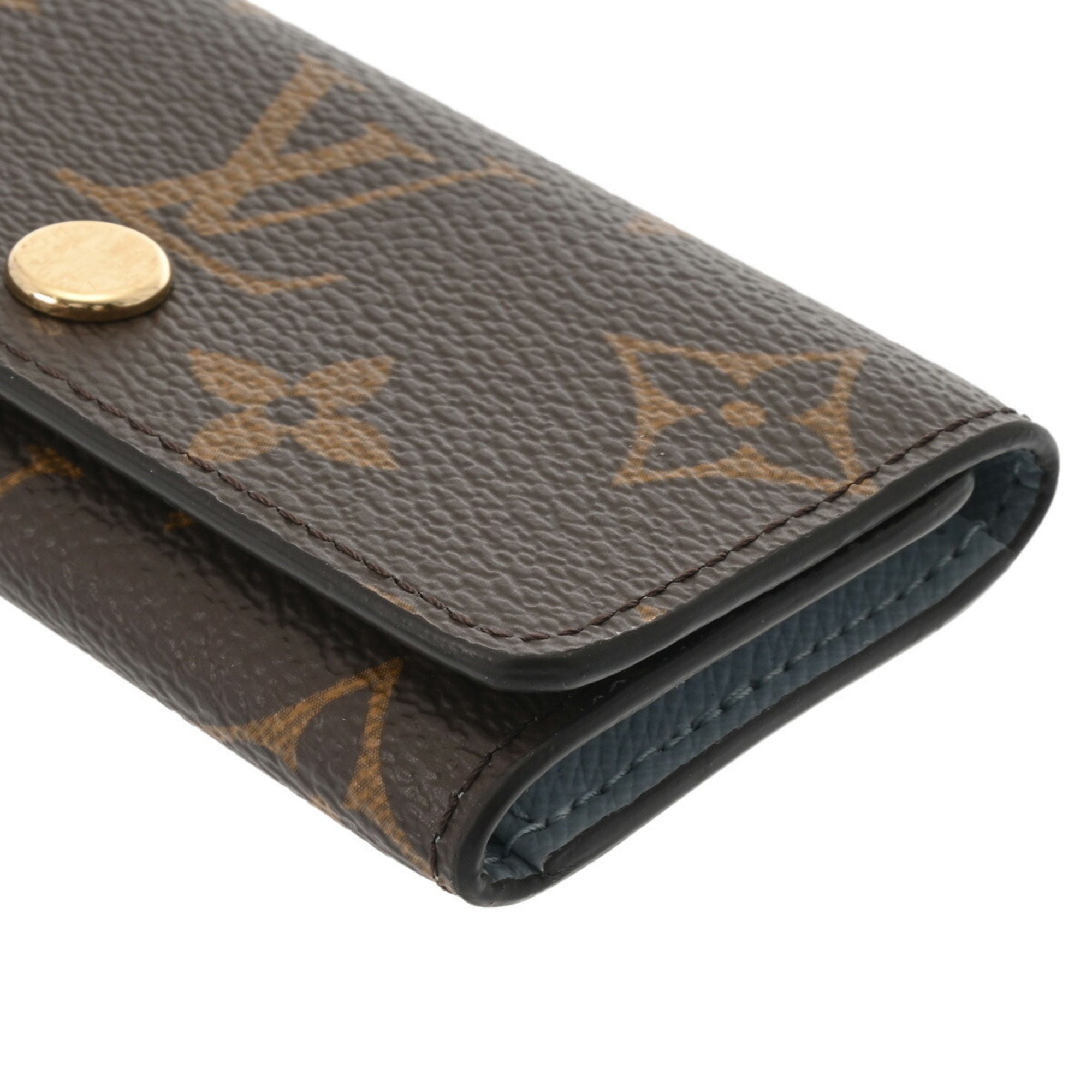 LOUIS VUITTON Louis Vuitton Monogram 4-Key Case Limited Edition Blue M82923 Unisex Leather Key