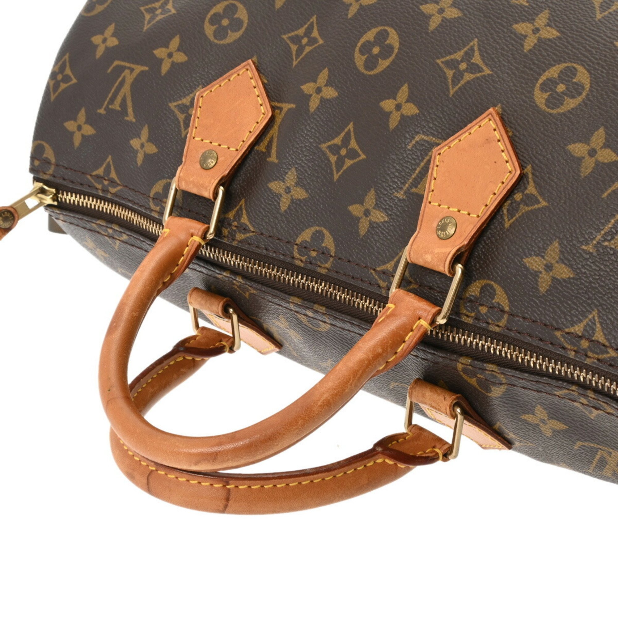 LOUIS VUITTON Louis Vuitton Monogram Speedy 35 Brown M41524 France Women's Canvas Handbag