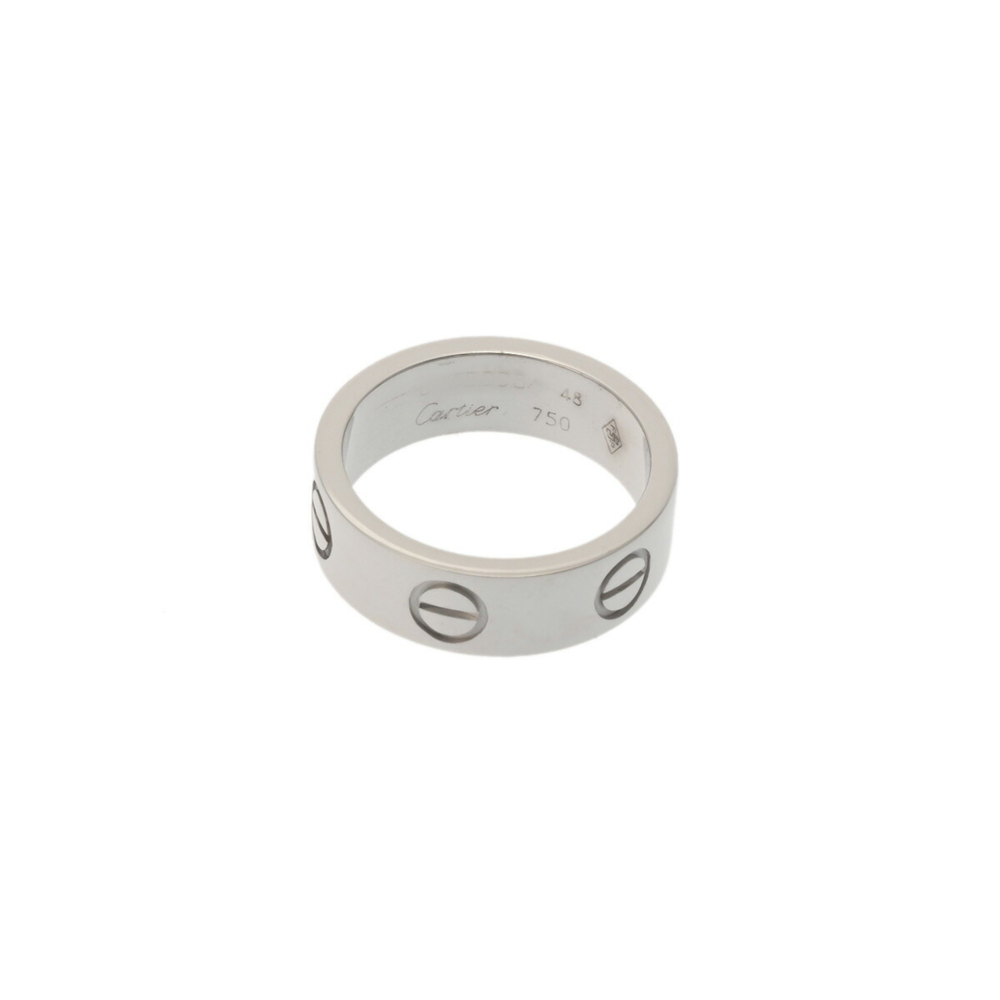 CARTIER Love Ring #48 Size 8 Women's K18 White Gold