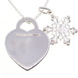 Tiffany Necklace Notes Heart Tag Pendant SV Sterling Silver 925 Plate Snowflake Women's TIFFANY & CO