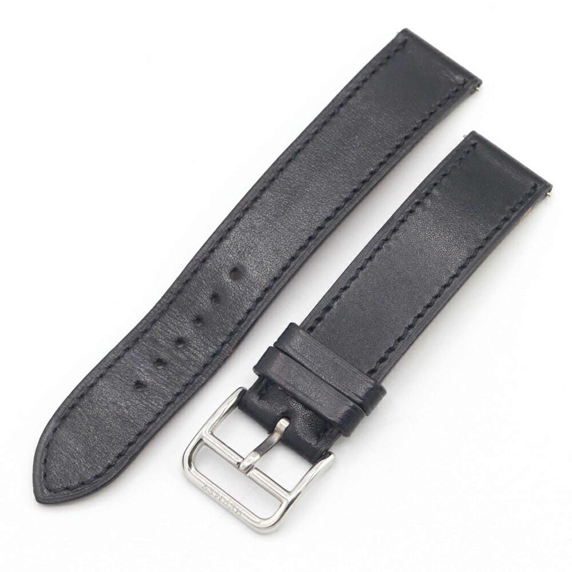 Hermes Replacement Strap, 17mm Width, Black Box Calf, D Stamp, Manufactured in 2000, Women's Watch, HERMES