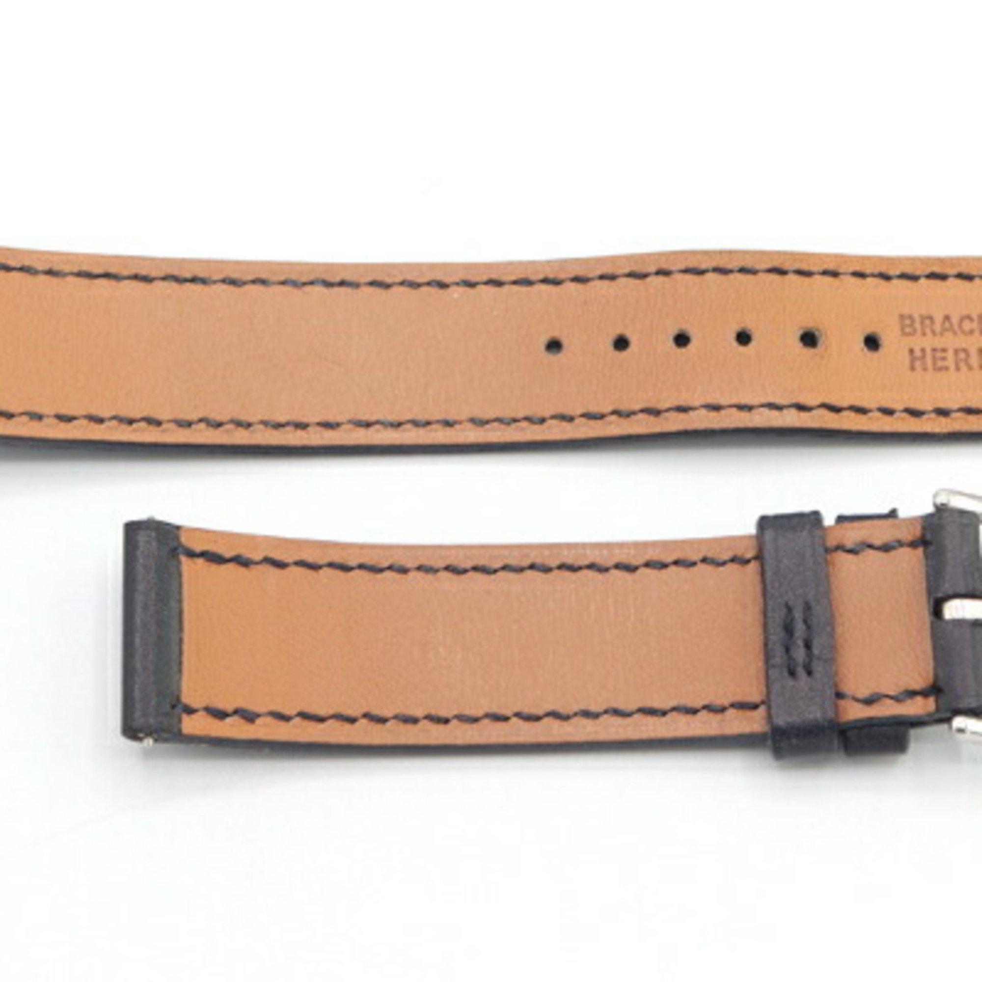 Hermes Replacement Strap, 17mm Width, Black Box Calf, D Stamp, Manufactured in 2000, Women's Watch, HERMES