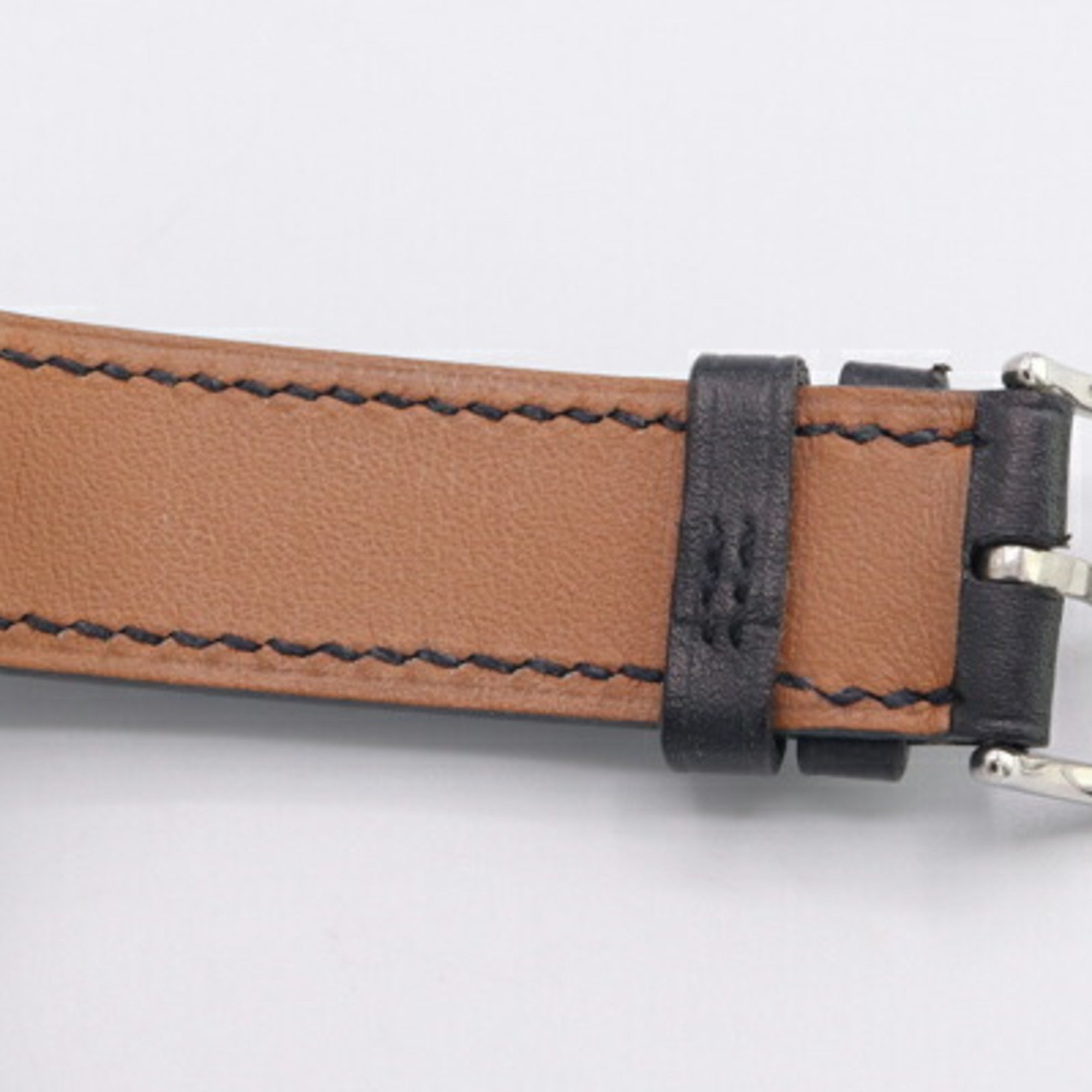 Hermes Replacement Strap, 17mm Width, Black Box Calf, D Stamp, Manufactured in 2000, Women's Watch, HERMES