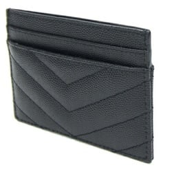 YSL SAINT LAURENT Card Case 423291 Black Leather Pass Women's Quilted