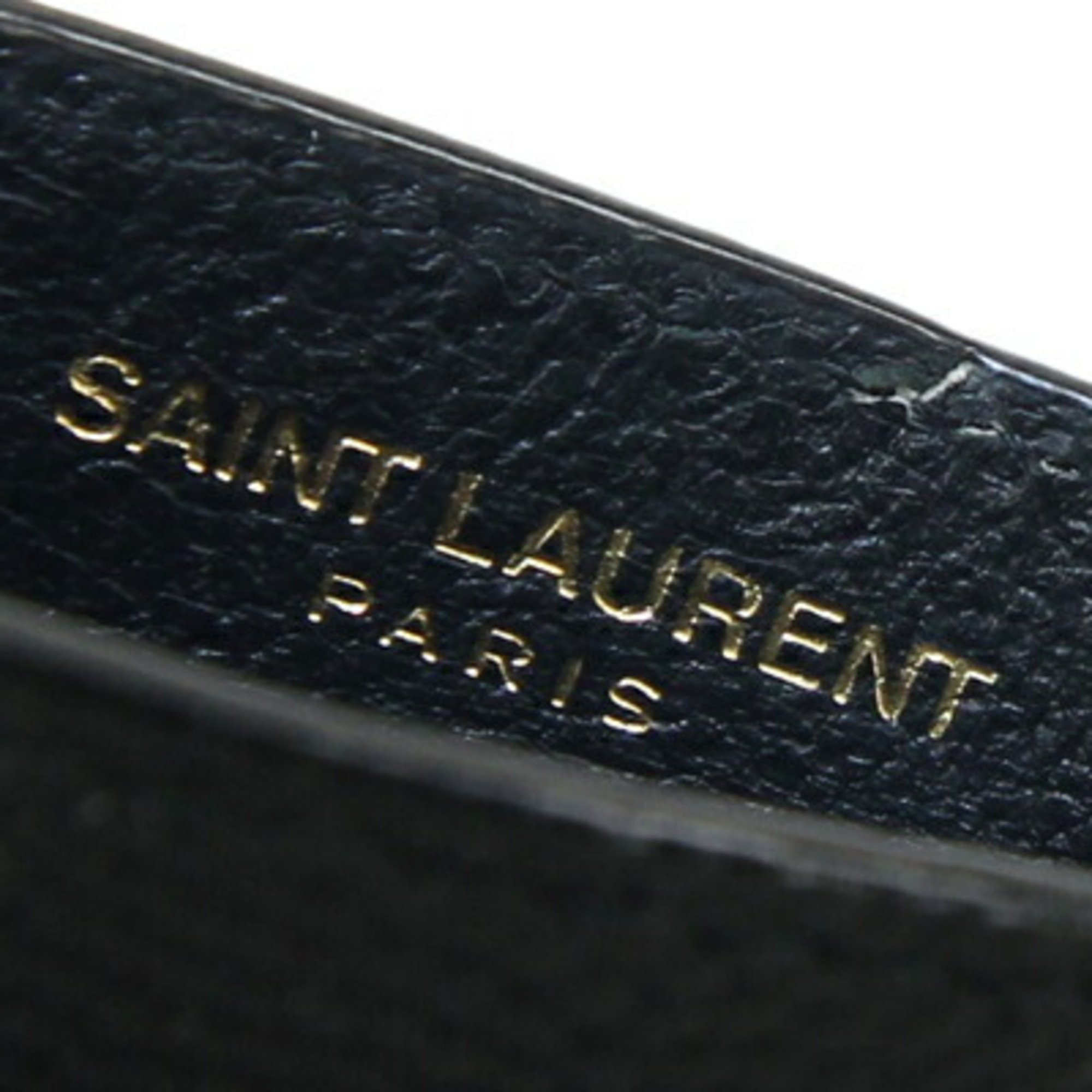 YSL SAINT LAURENT Card Case 423291 Black Leather Pass Women's Quilted