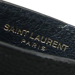 YSL SAINT LAURENT Card Case 423291 Black Leather Pass Women's Quilted