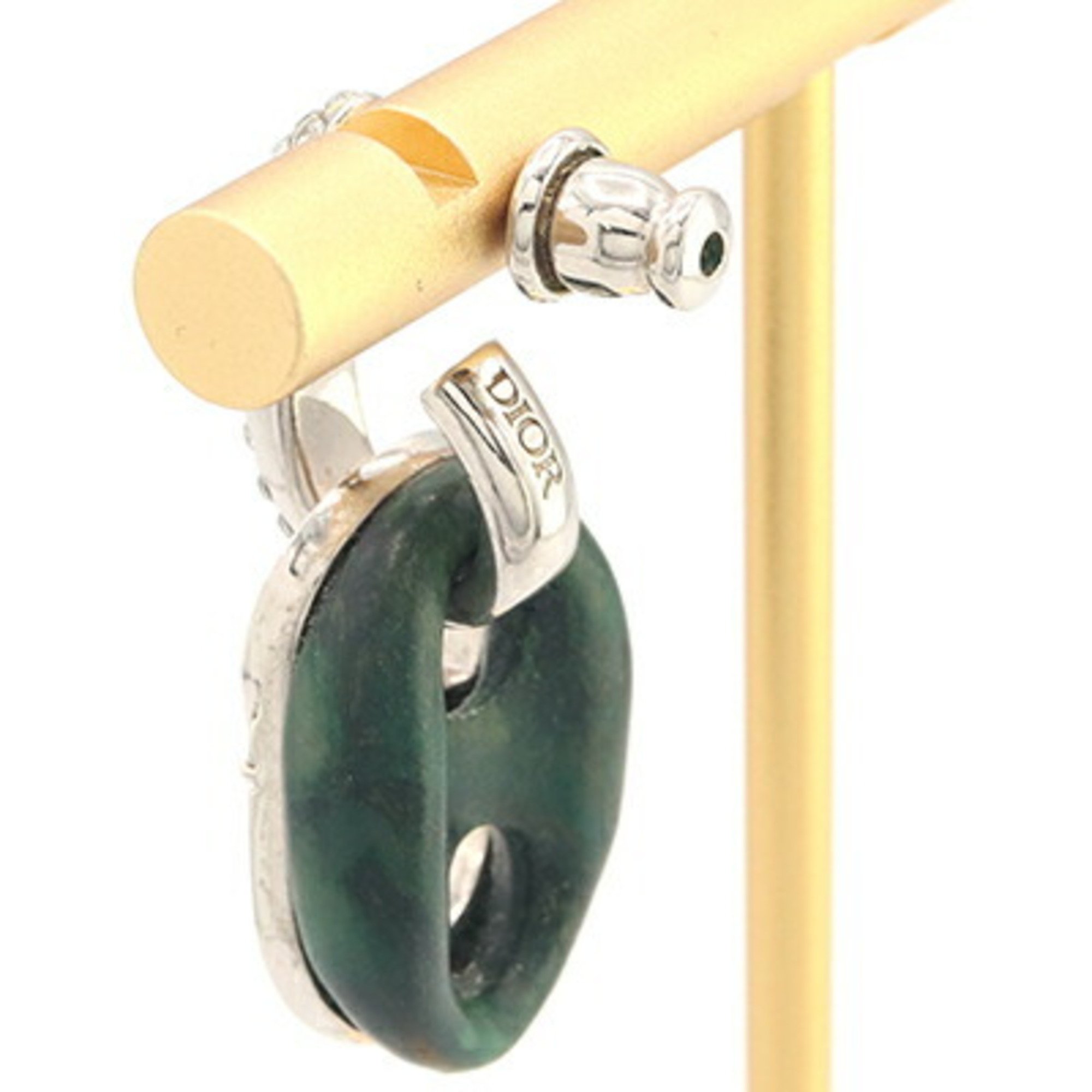 Christian Dior Dior Single Earring CD Green Stone Metal Earrings for Women DIOR