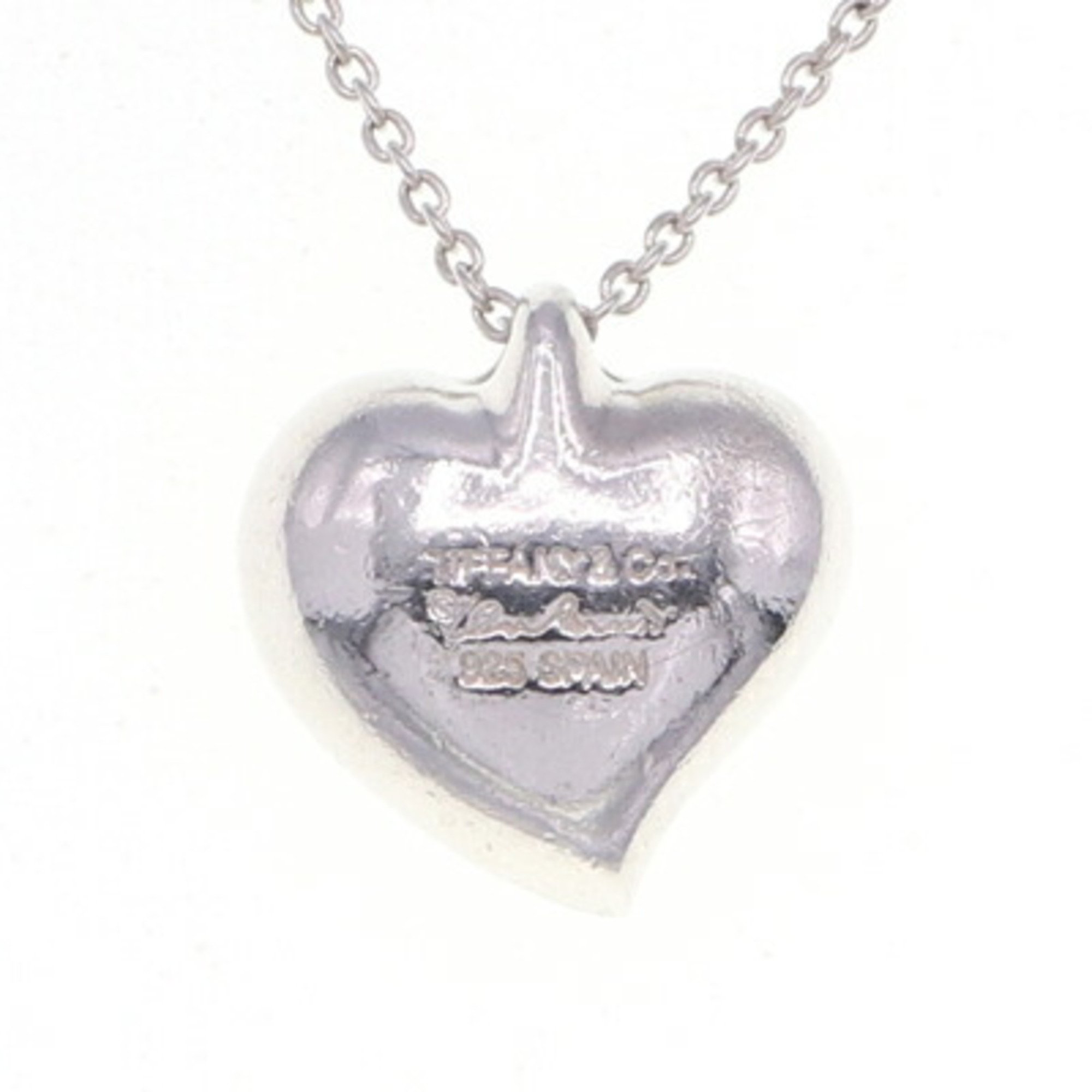 Tiffany Necklace Elsa Peretti Full Heart SV Sterling Silver 925 Pendant Choker Women's TIFFANY & CO