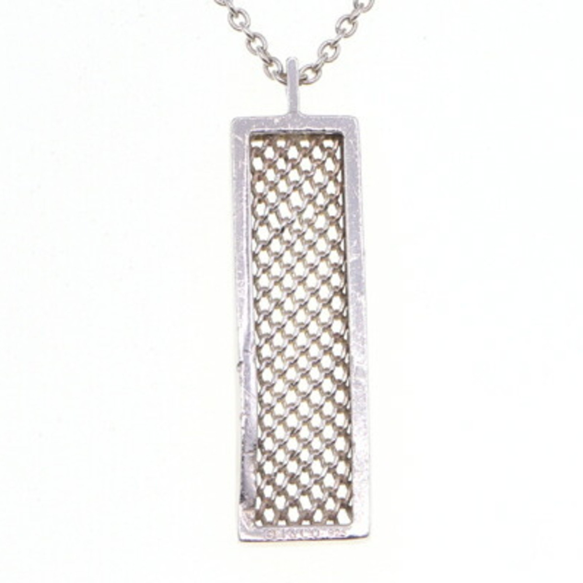 Tiffany Necklace Somerset Square SV Sterling Silver 925 Women's Mesh Pendant TIFFANY & Co.