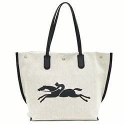 Longchamp Tote Bag Essential L 10090HSG037 Ecru Cotton Canvas Leather Horse Women's LONGCHAMP