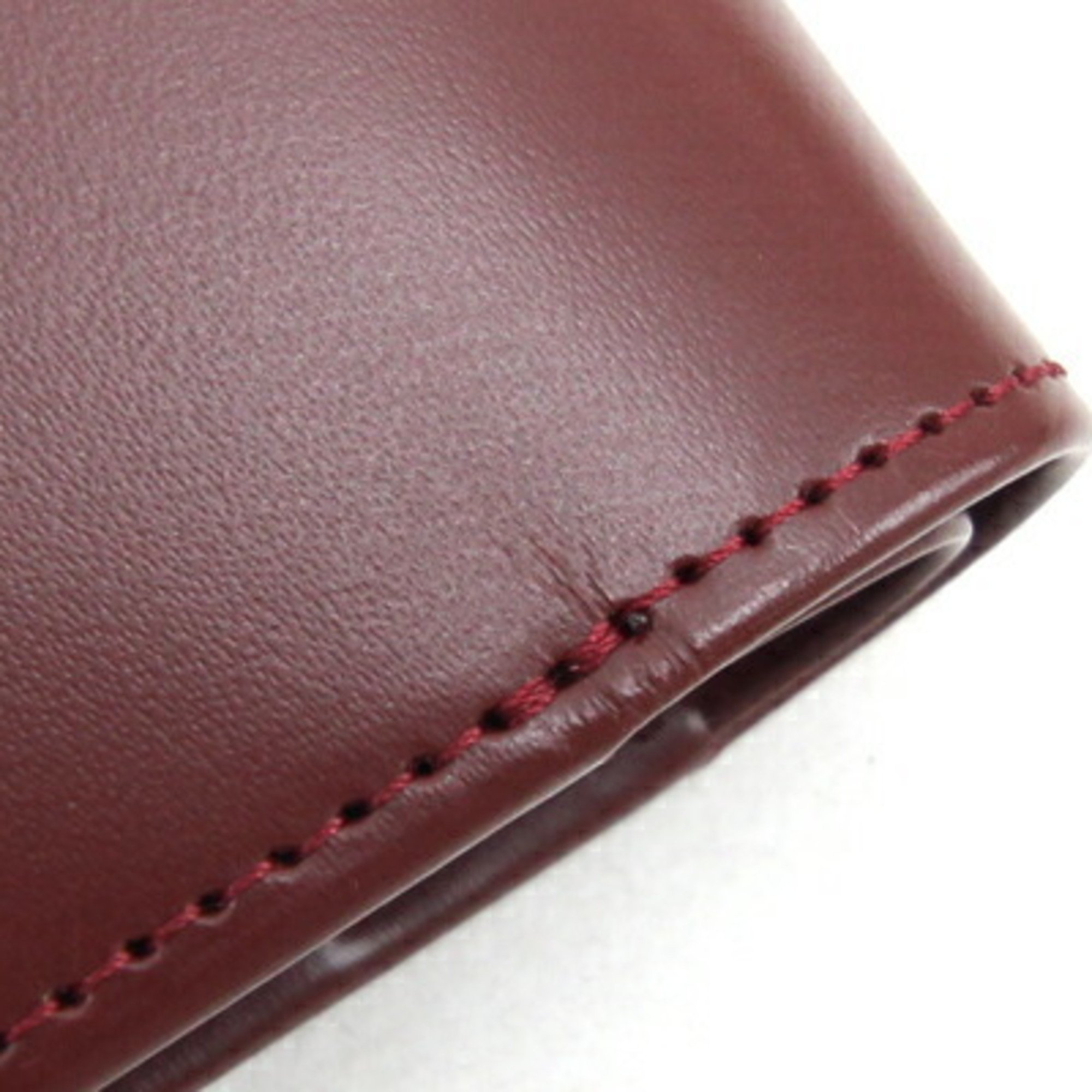 Cartier Bi-fold Wallet Must de L3000451 Bordeaux Leather Compact Men's