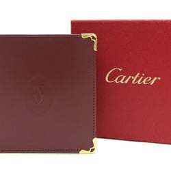 Cartier Bi-fold Wallet Must de L3000451 Bordeaux Leather Compact Men's