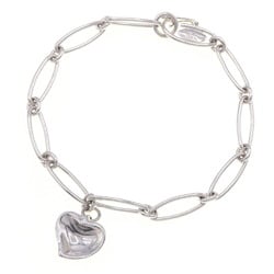 Tiffany Bracelet Elsa Peretti Curved Heart SV Sterling Silver 925 Bangle Women's TIFFANY & CO