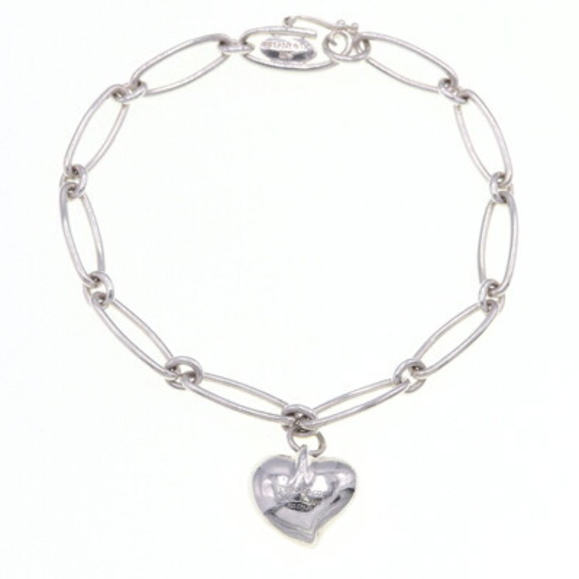 Tiffany Bracelet Elsa Peretti Curved Heart SV Sterling Silver 925 Bangle Women's TIFFANY & CO