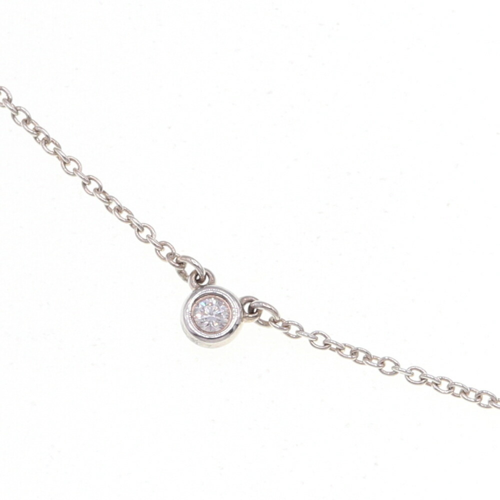 Tiffany Necklace Elsa Peretti Diamonds by the Yard Single Diamond Pendant SV Sterling Silver 925 1 Women's TIFFANY & CO