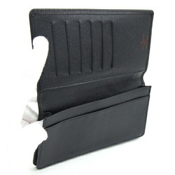 Louis Vuitton Bi-fold Long Wallet Epi Porte Carte Credit Yen M63212 Noir Black Gusseted Billfold Men's LOUIS VUITTON