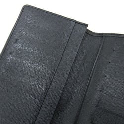 Louis Vuitton Bi-fold Long Wallet Epi Porte Carte Credit Yen M63212 Noir Black Gusseted Billfold Men's LOUIS VUITTON