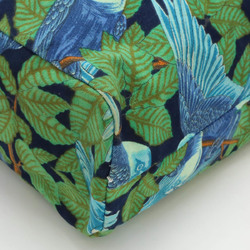 HERMES Hermes Tote Bag Large Shoulder Bird Motif Pattern Canvas Green Blue