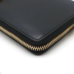 SAINT LAURENT PARIS YSL Yves Saint Laurent Monogram Round Long Wallet Leather Black 414570