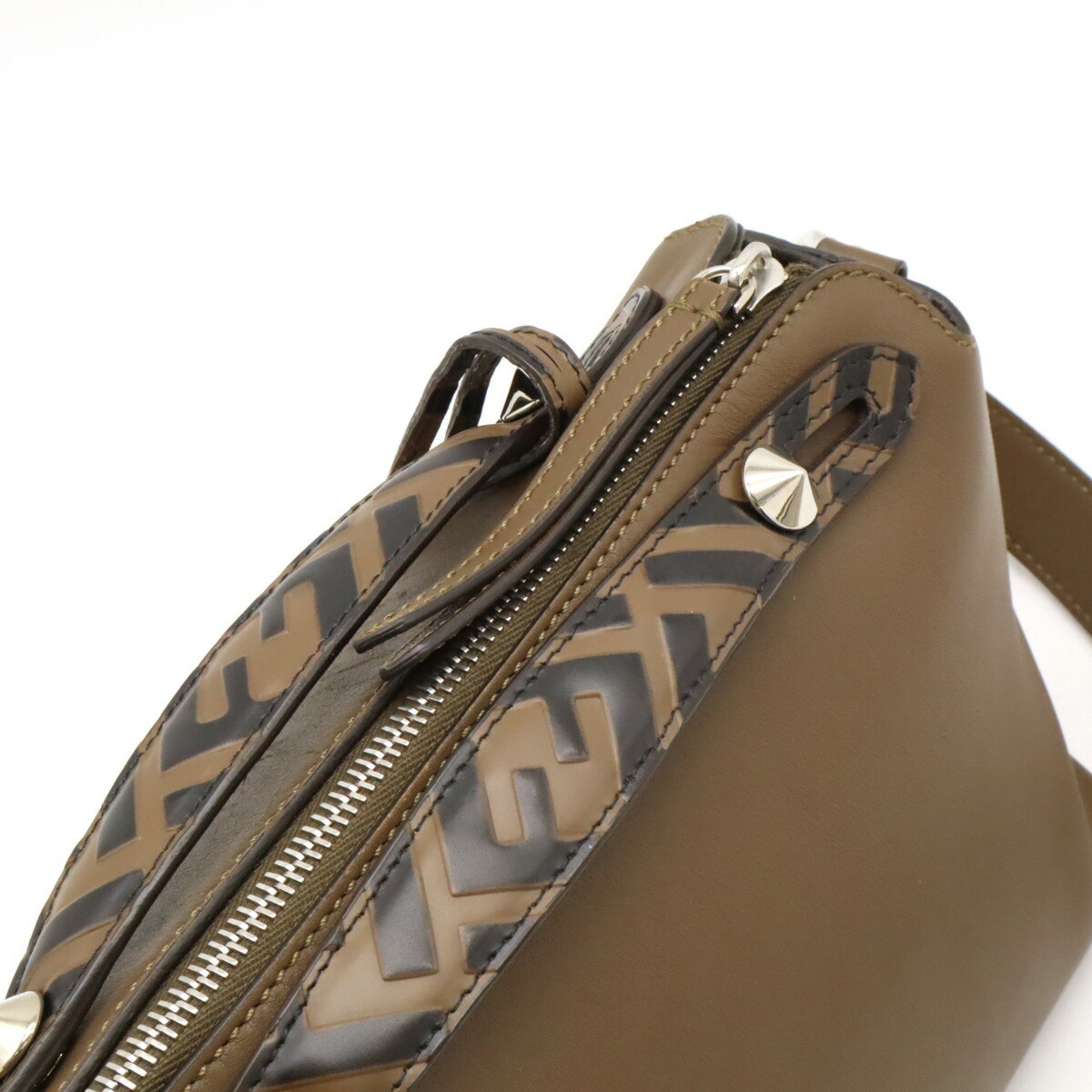 FENDI BY THE WAY Medium Handbag Shoulder Bag Zucca Pattern Leather Brown 8BL124 ()