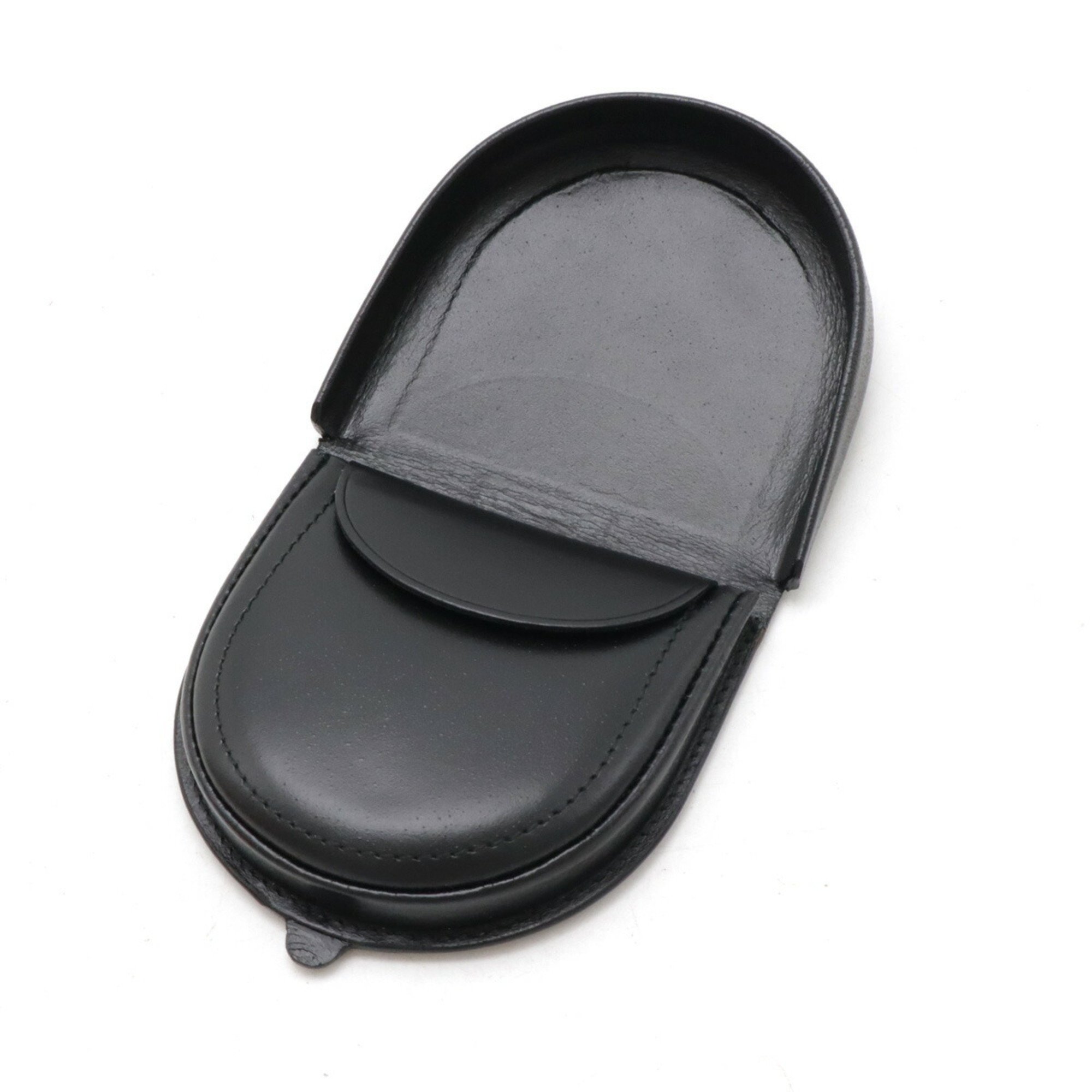 dunhill coin case, purse, horseshoe-shaped, leather, black, WM8360A