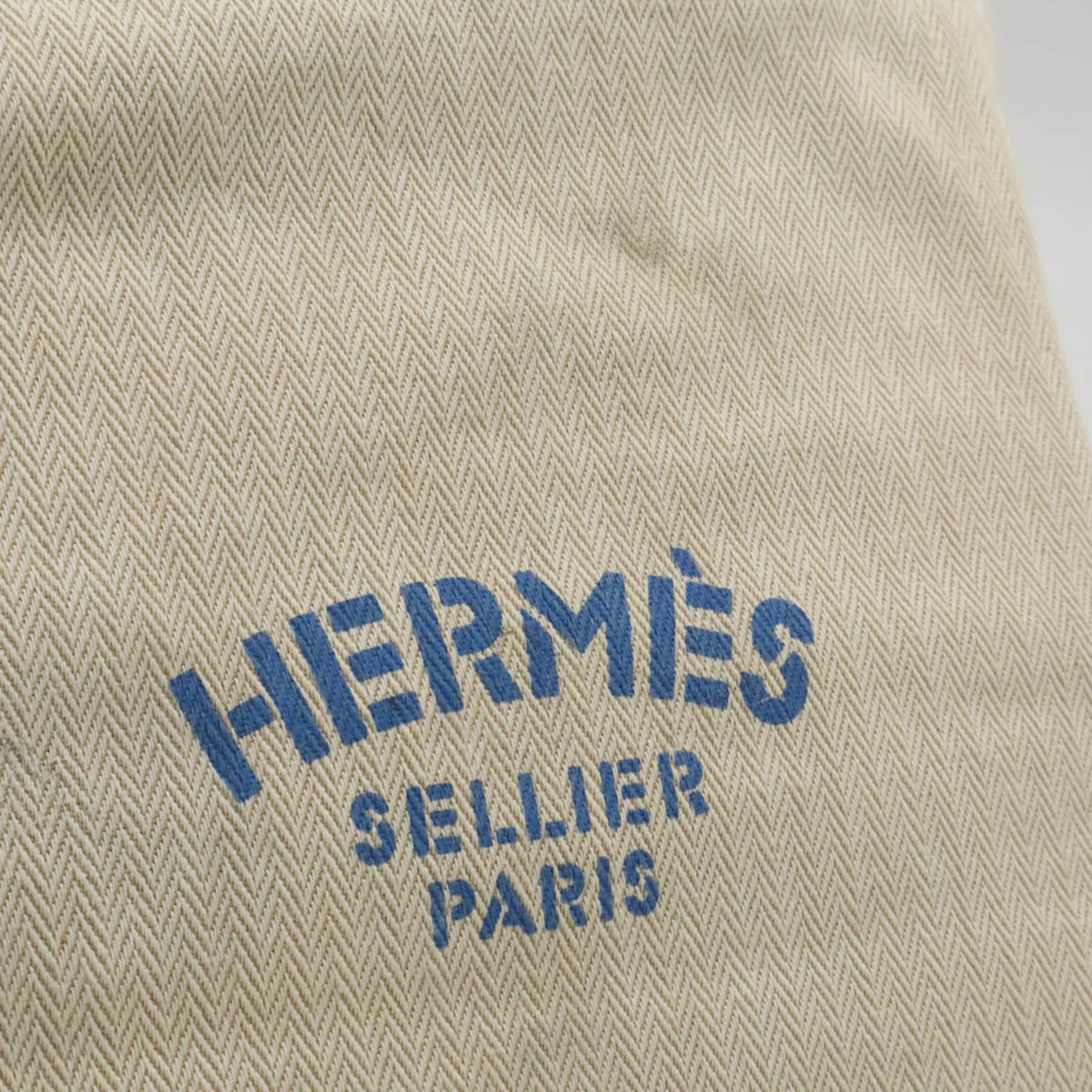 HERMES Sac Aline PM Shoulder Bag Toile Chevron Leather Natural Blue