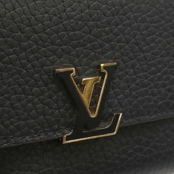 LOUIS VUITTON Louis Vuitton Portefeuille Capucines Compact Tri-fold Wallet Taurillon Leather Noir Hot Pink M62157