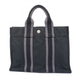 Hermes Tote Bag Foult PM Canvas Black Women's