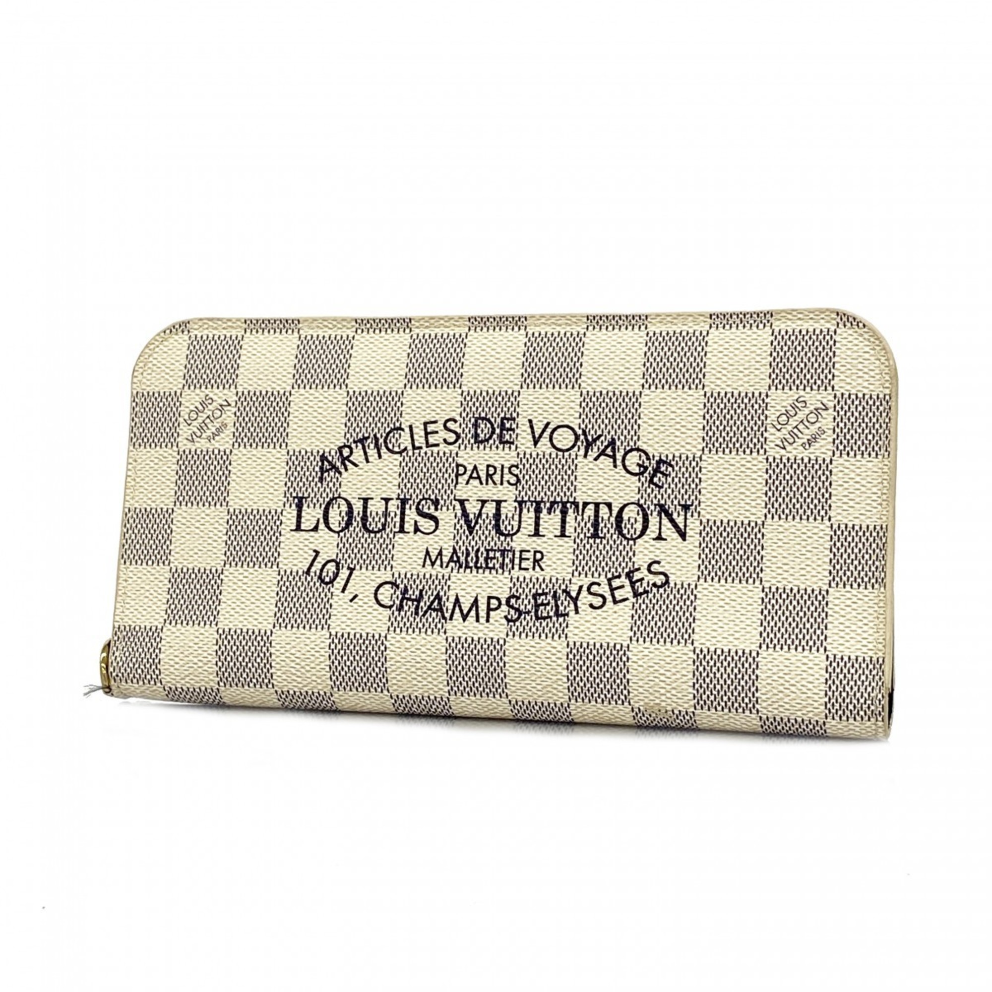 Louis Vuitton Long Wallet Damier Azur Portefeuille Ansolite N63115 White Women's