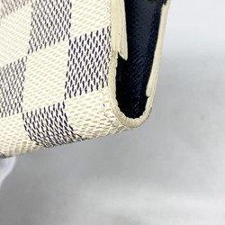 Louis Vuitton Long Wallet Damier Azur Portefeuille Ansolite N63115 White Women's