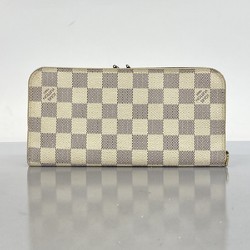 Louis Vuitton Long Wallet Damier Azur Portefeuille Ansolite N63115 White Women's