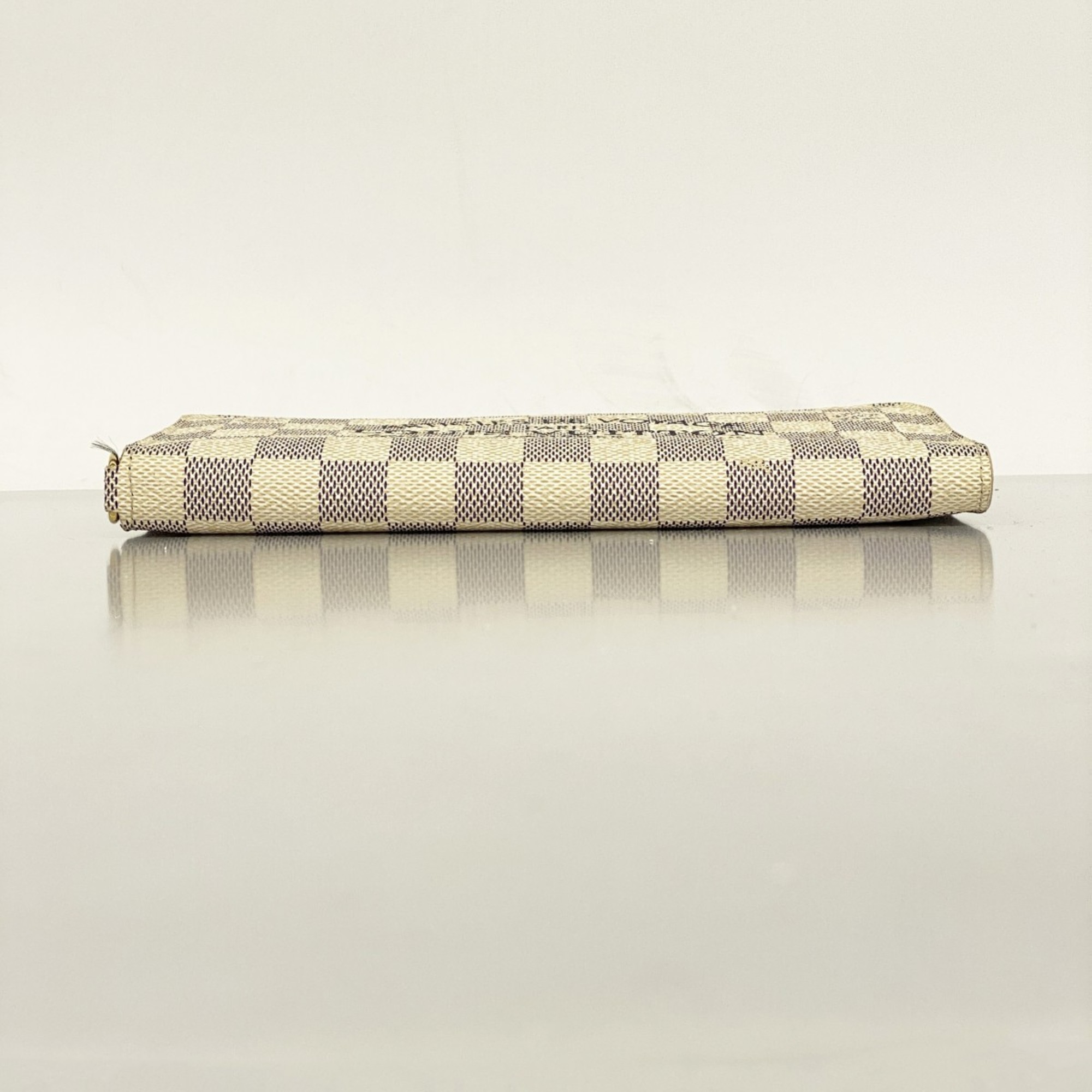 Louis Vuitton Long Wallet Damier Azur Portefeuille Ansolite N63115 White Women's