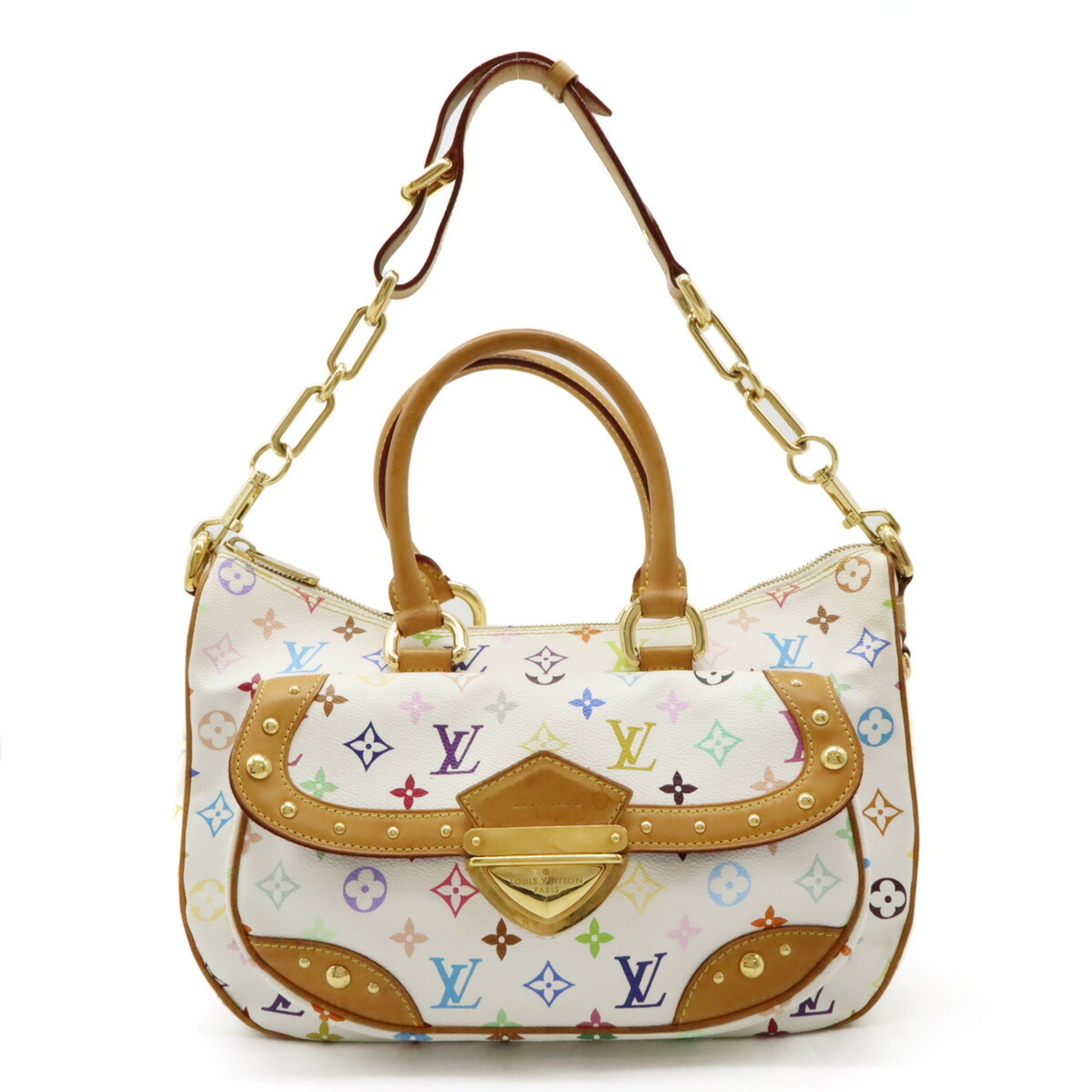 LOUIS VUITTON Louis Vuitton Monogram Multicolor Rita Handbag Shoulder Bag Blanc White Initials M40125