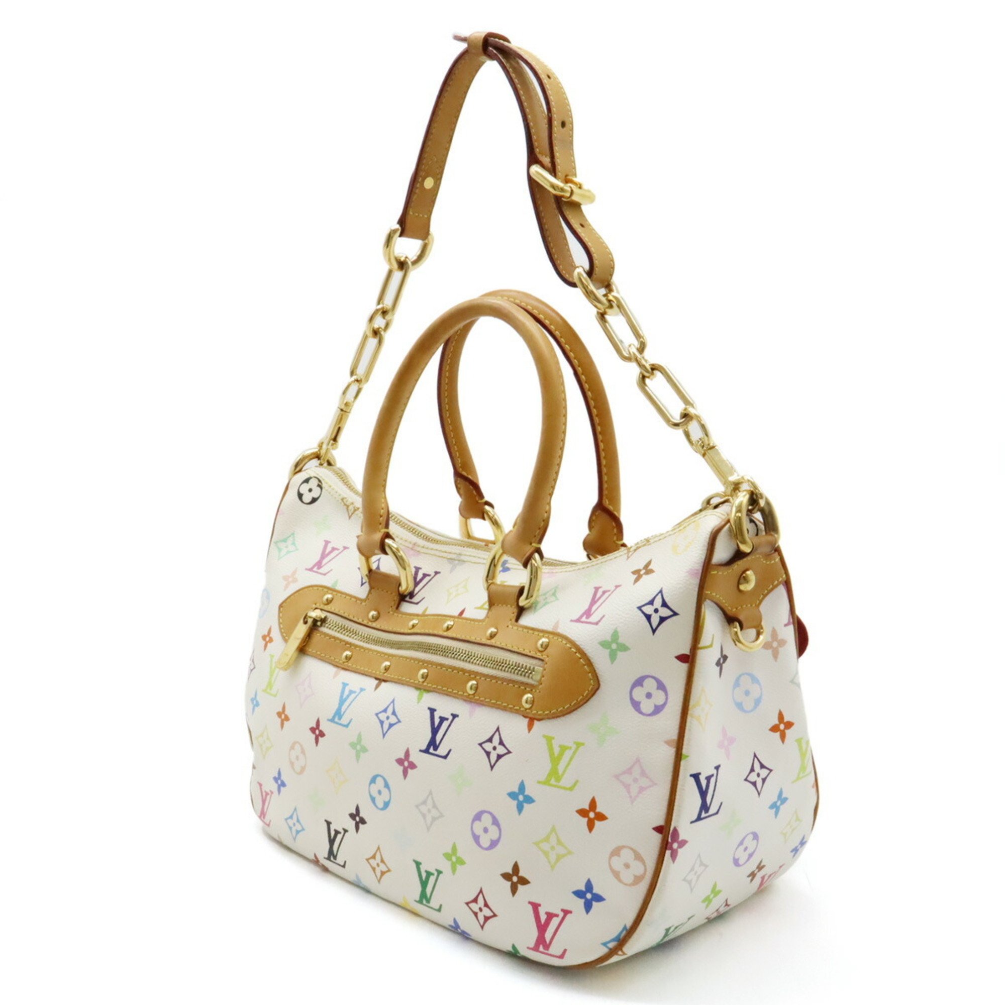 LOUIS VUITTON Louis Vuitton Monogram Multicolor Rita Handbag Shoulder Bag Blanc White Initials M40125