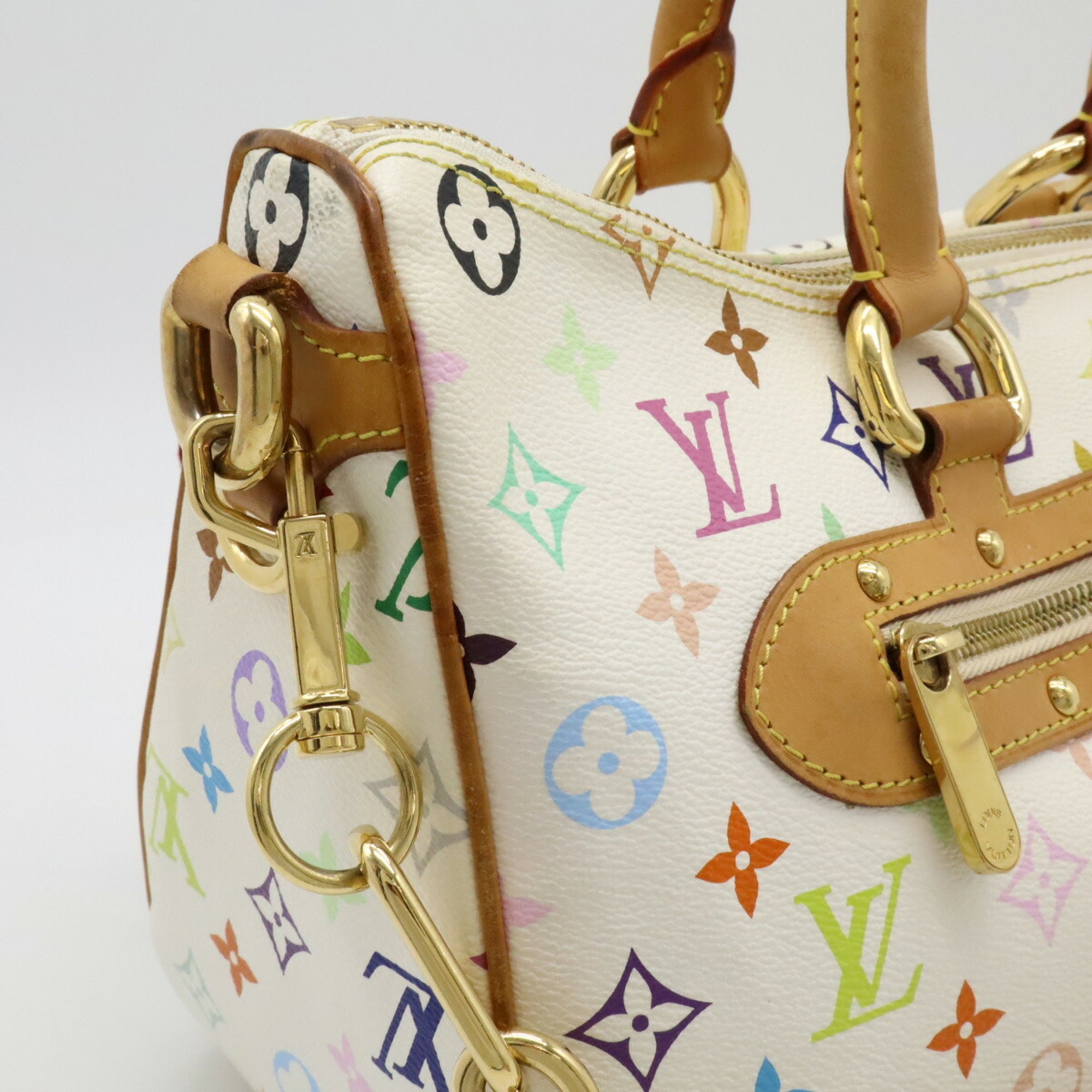 LOUIS VUITTON Louis Vuitton Monogram Multicolor Rita Handbag Shoulder Bag Blanc White Initials M40125