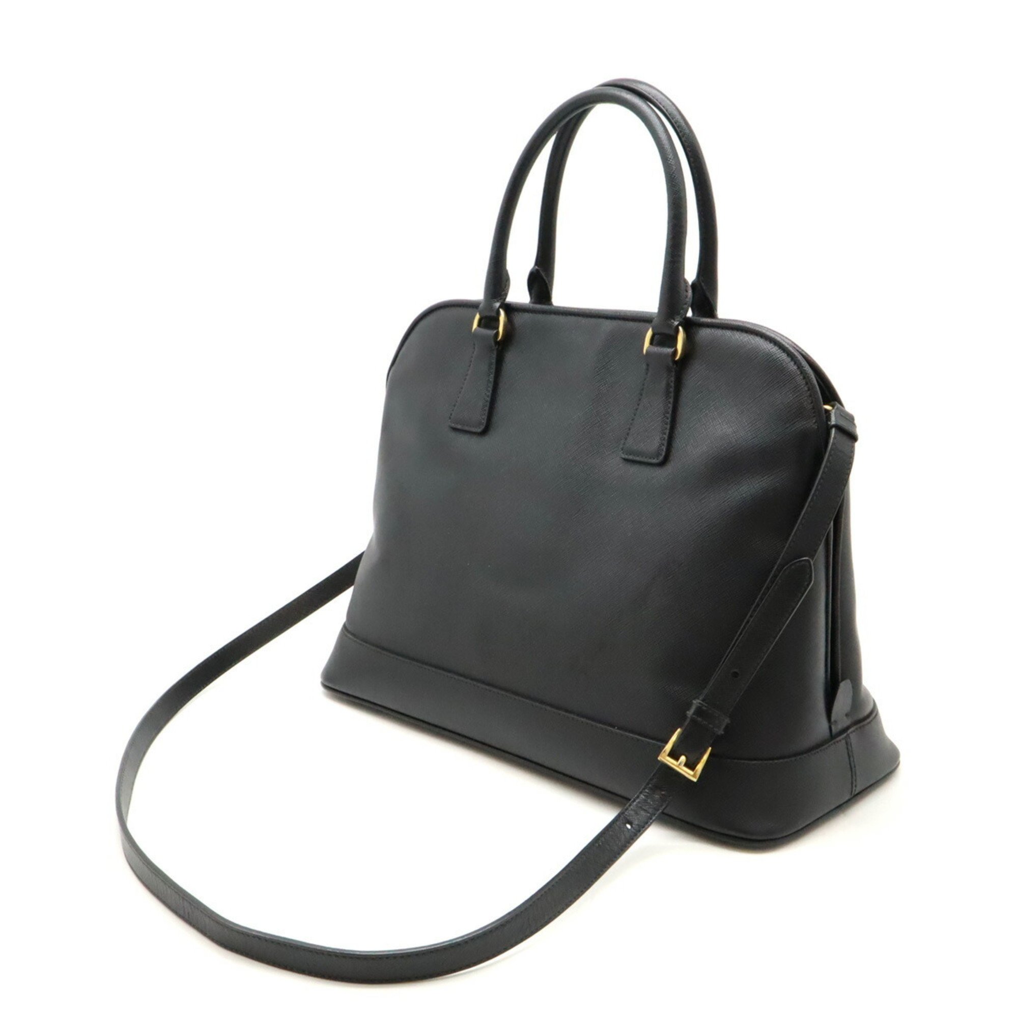 PRADA Saffiano Handbag Tote Bag Shoulder Leather NERO Black BN2538