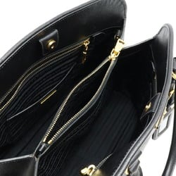 PRADA Saffiano Handbag Tote Bag Shoulder Leather NERO Black BN2538