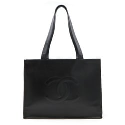 CHANEL Coco Mark Tote Bag Large Shoulder Caviar Skin Leather Black