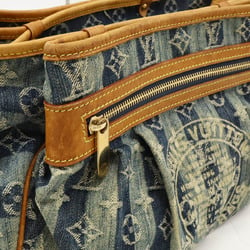 LOUIS VUITTON Louis Vuitton Monogram Denim Porte Epol Raye MM Shoulder Bag Blue M95334