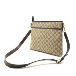 GUCCI GG Supreme Shoulder Bag PVC Leather Beige Dark Brown 388924