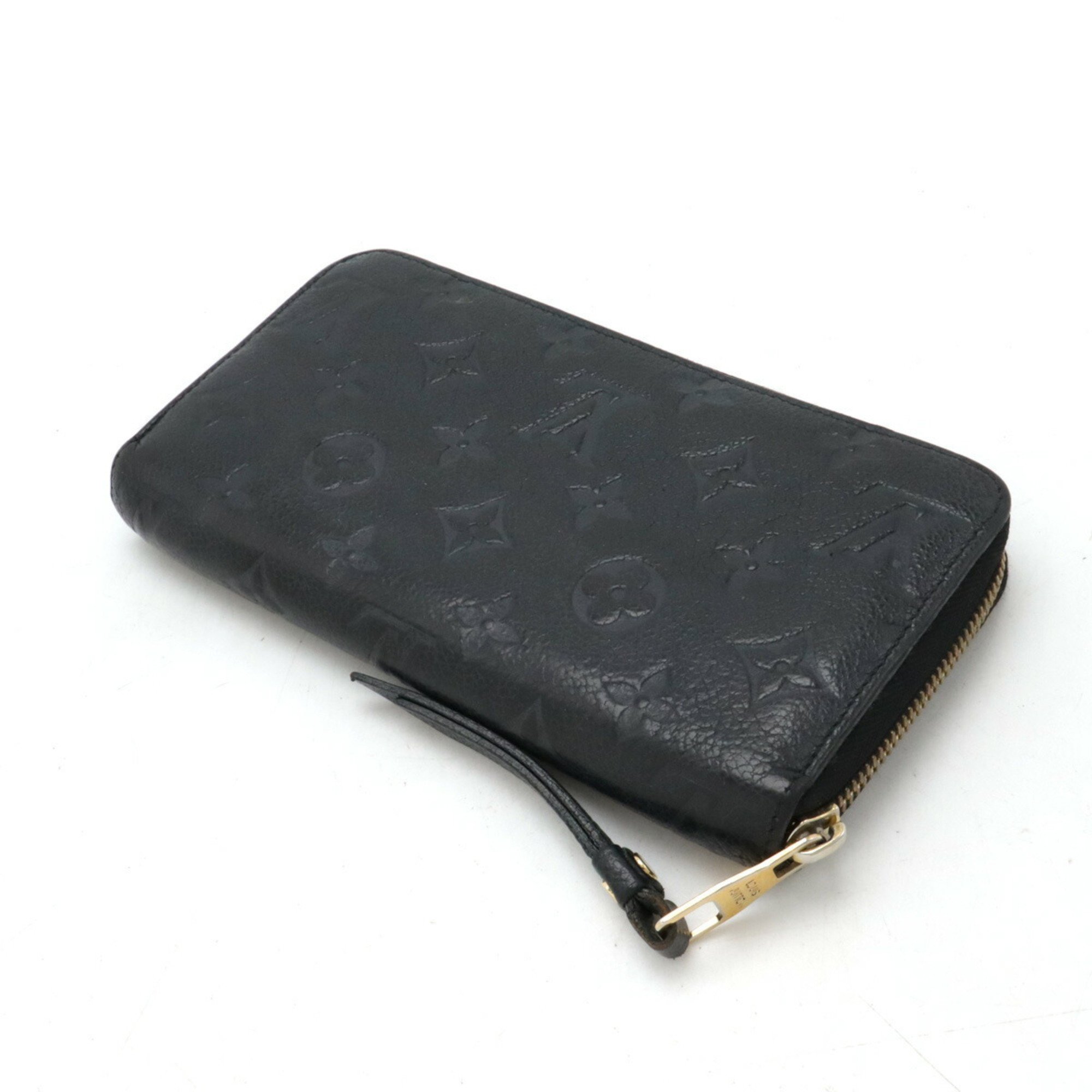 LOUIS VUITTON Louis Vuitton Monogram Empreinte Zippy Wallet Round Long Leather Noir Black M60571