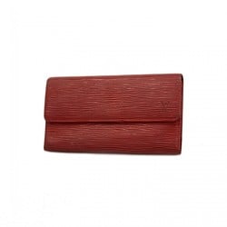 Louis Vuitton Tri-fold Long Wallet Epi Portefeuille International M63387 Castilian Red Women's