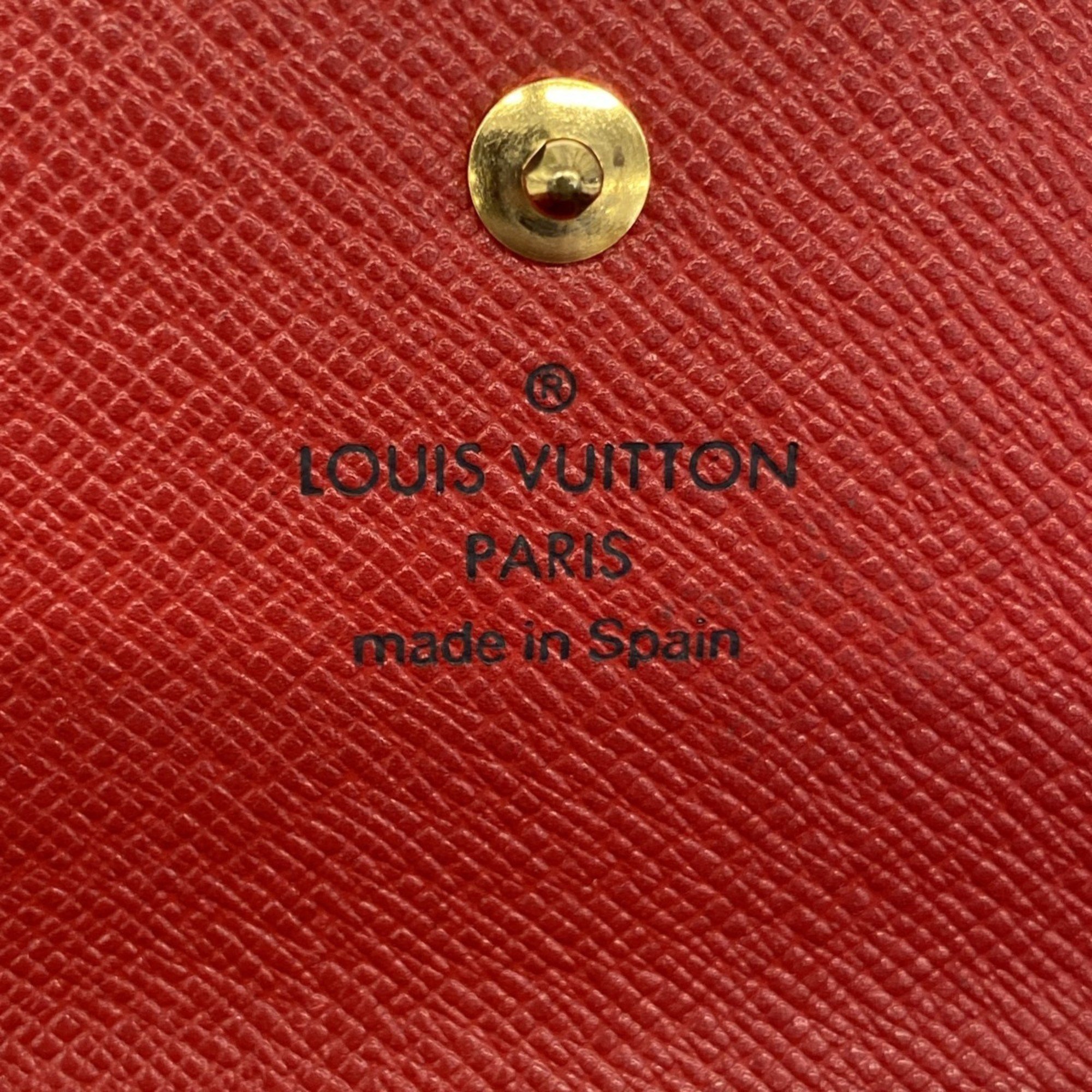 Louis Vuitton Tri-fold Long Wallet Epi Portefeuille International M63387 Castilian Red Women's